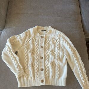 MOTF Cream Cable Knit Cardigan